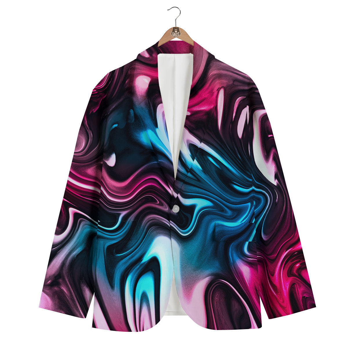 Holographic Psychedelic Print Pattern Men's Blazer-grizzshop
