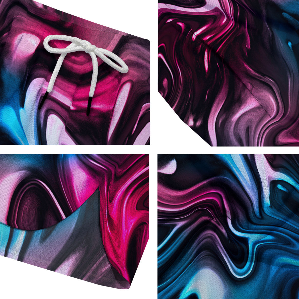 Holographic Psychedelic Print Pattern Men's Running Shorts-grizzshop