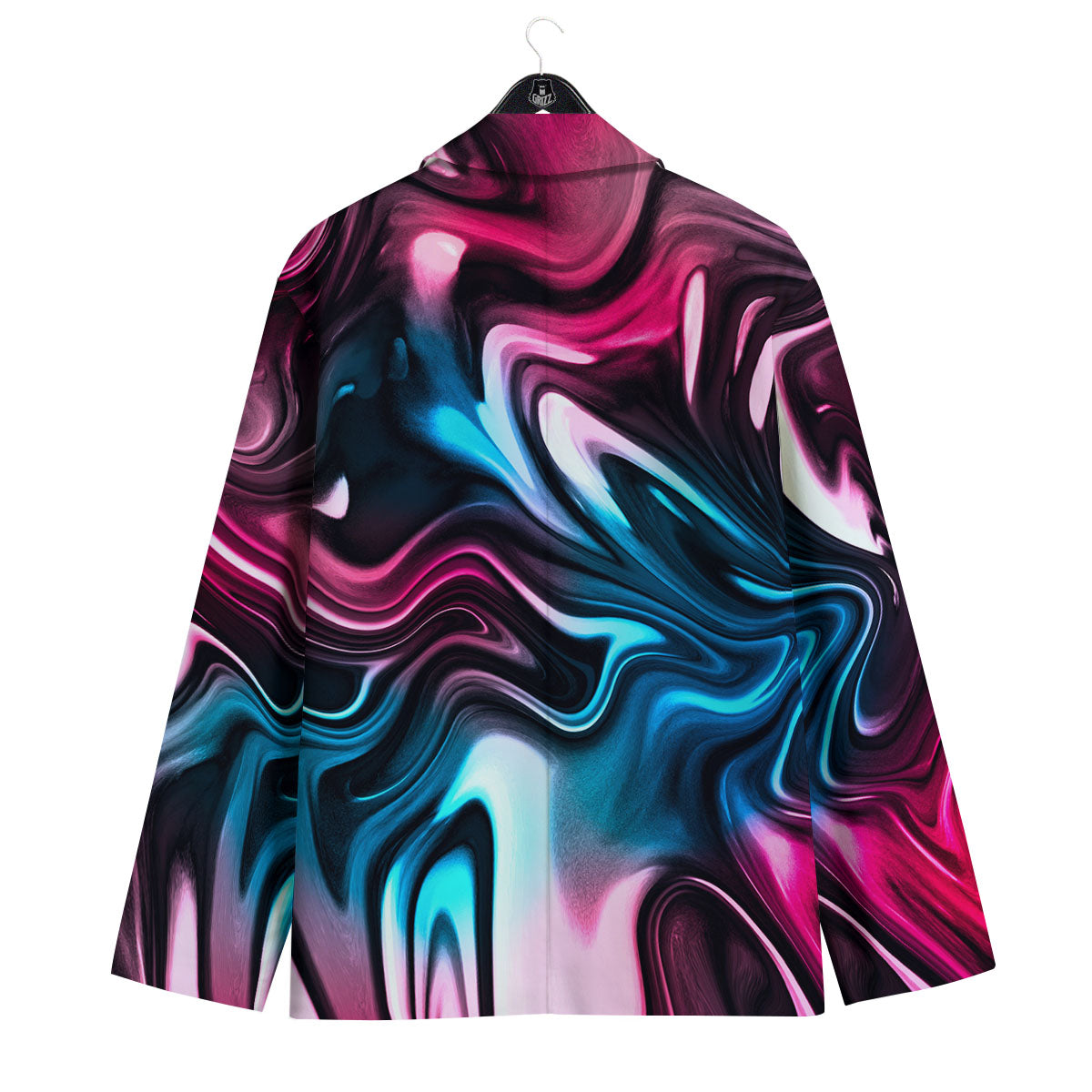 Holographic Psychedelic Print Pattern Men's Sport Coat-grizzshop