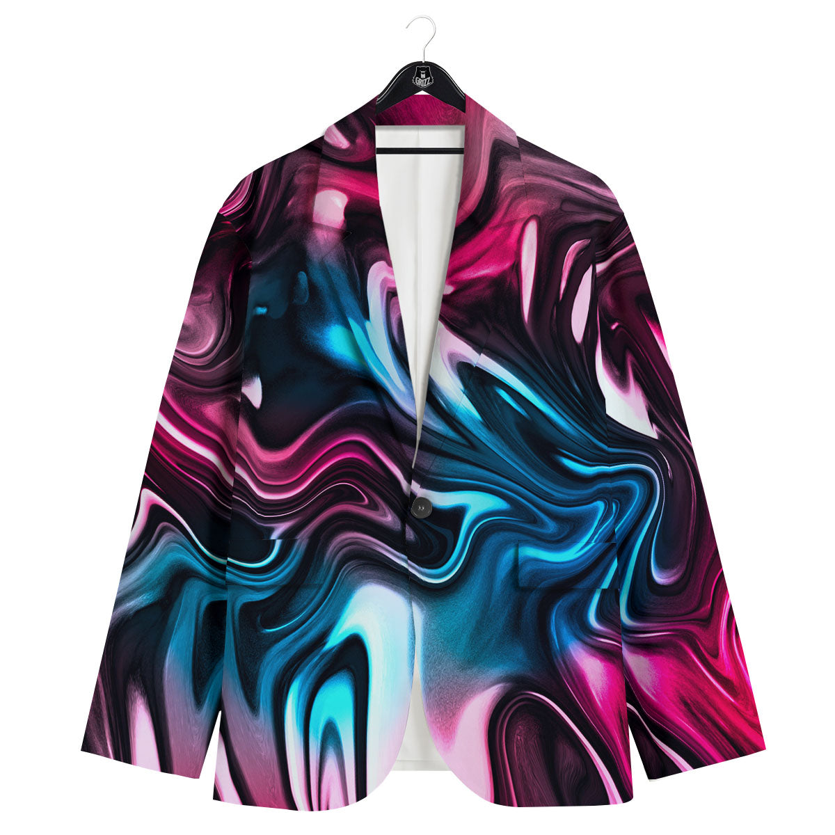 Holographic Psychedelic Print Pattern Men's Sport Coat-grizzshop