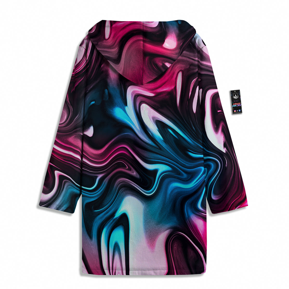 Holographic Psychedelic Print Pattern Men's Windbreaker Jacket-grizzshop