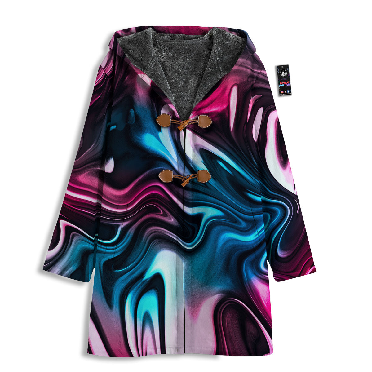 Holographic Psychedelic Print Pattern Men's Windbreaker Jacket-grizzshop