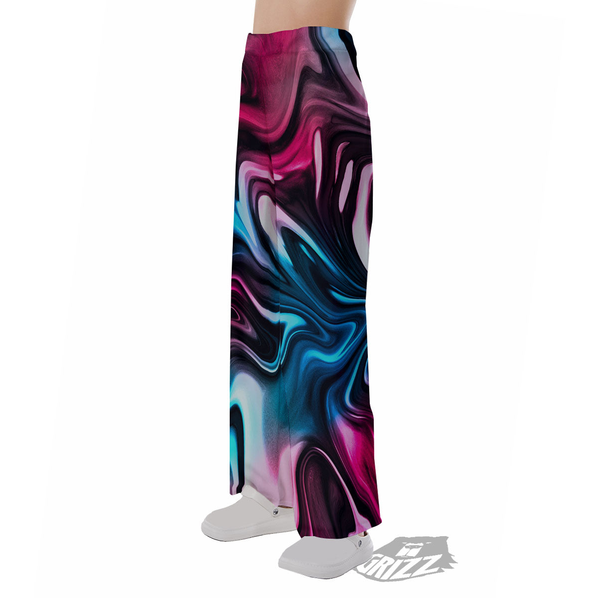 Holographic Psychedelic Print Pattern Pajama Pants-grizzshop