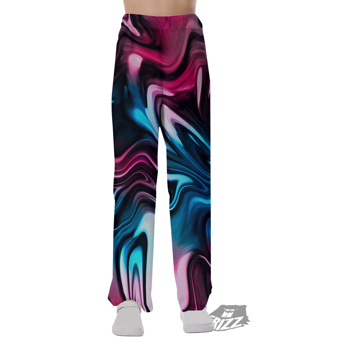 Holographic Psychedelic Print Pattern Pajama Pants-grizzshop