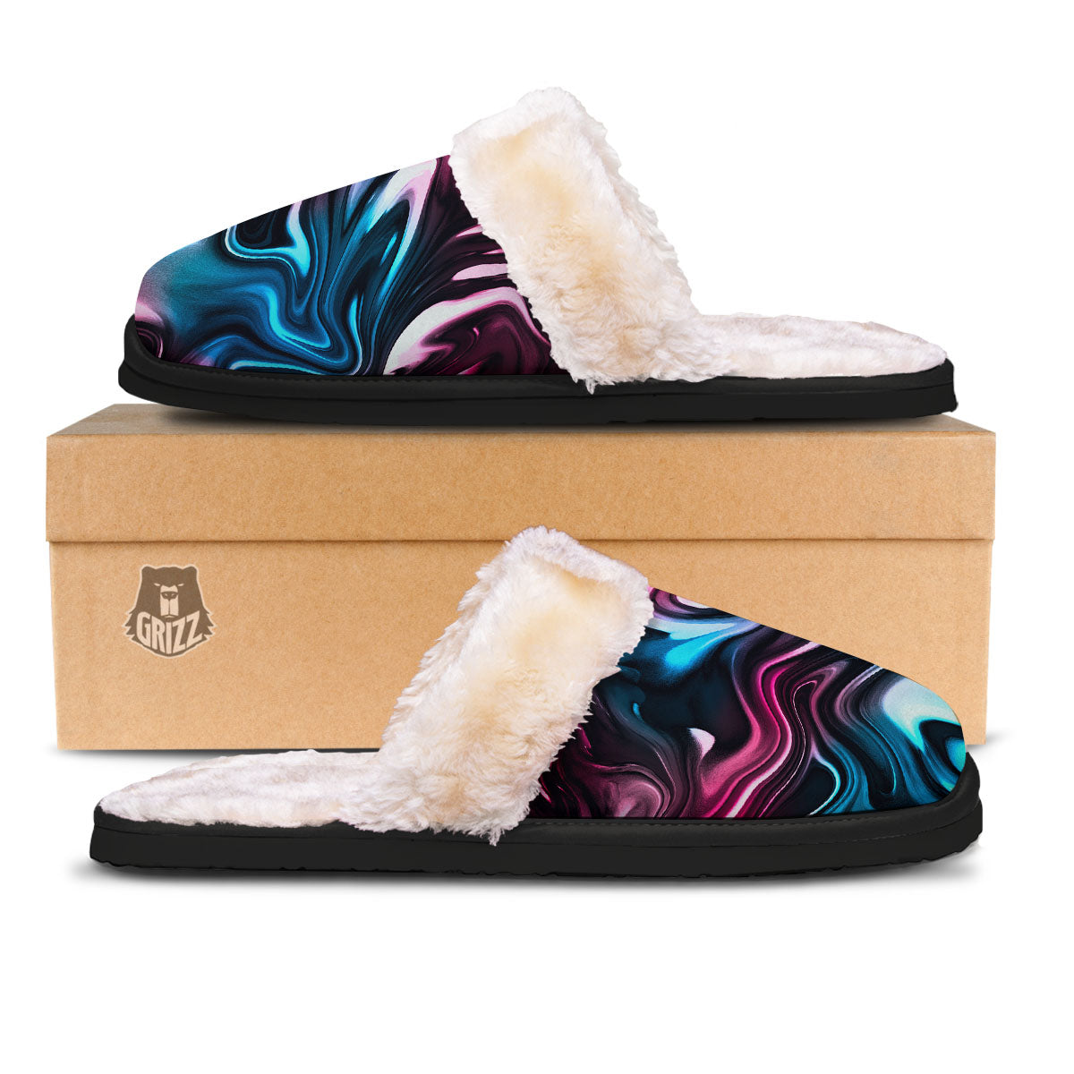 Holographic Psychedelic Print Pattern Slippers-grizzshop