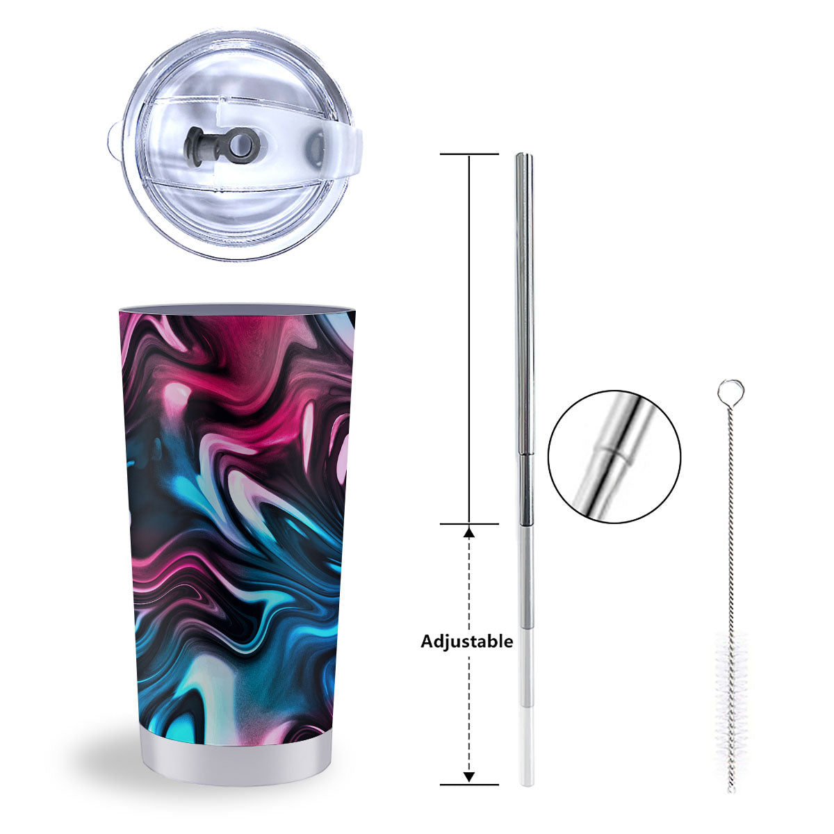 Holographic Psychedelic Print Pattern Tumbler-grizzshop