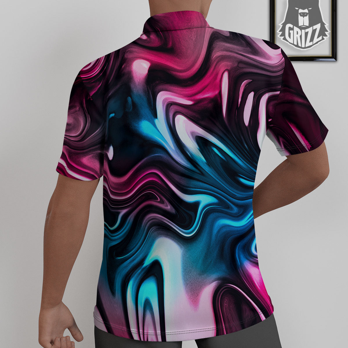 Holographic Psychedelic Print Pattern Untucked Shirts-grizzshop