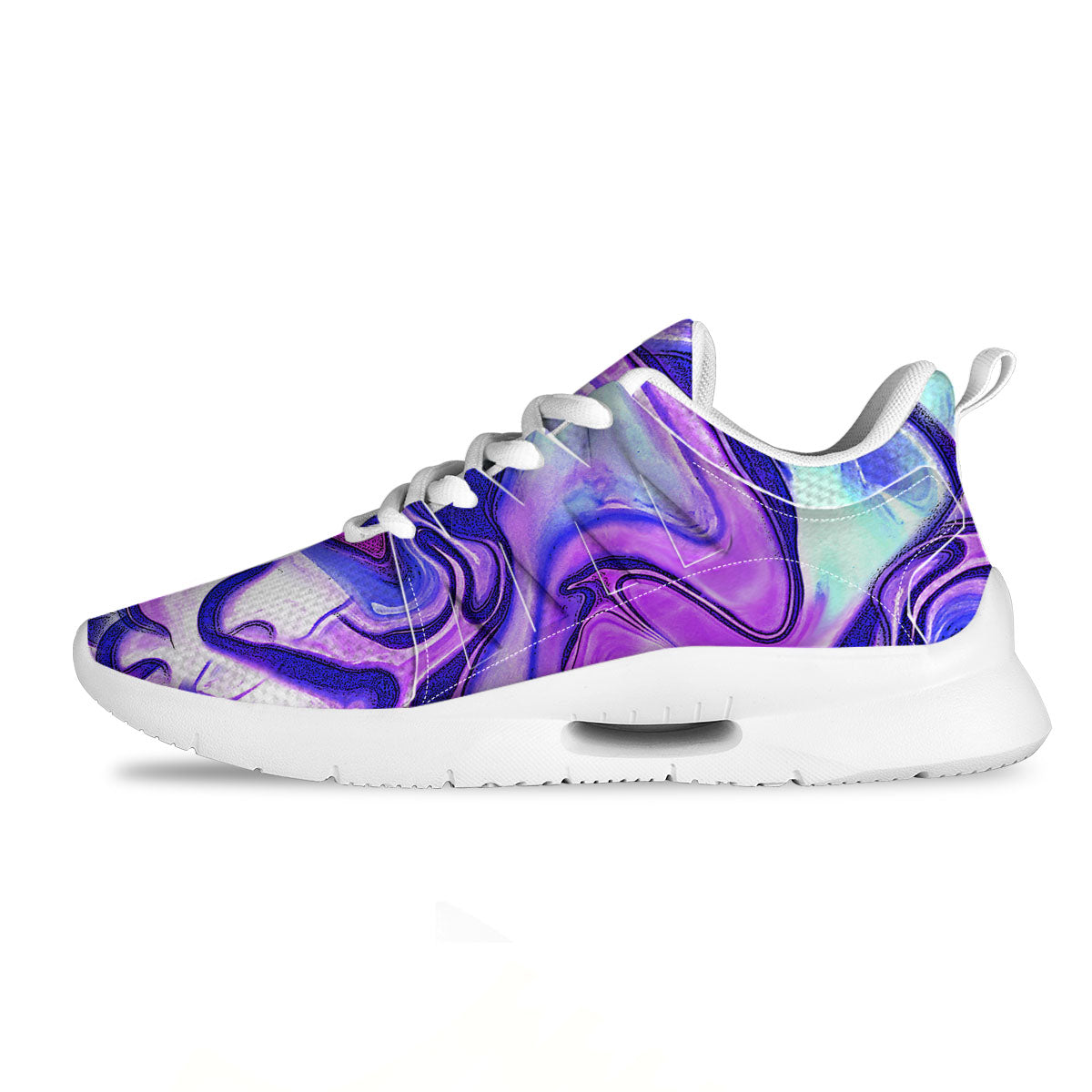 Holographic Purple Print Pattern Tennis Shoes-grizzshop