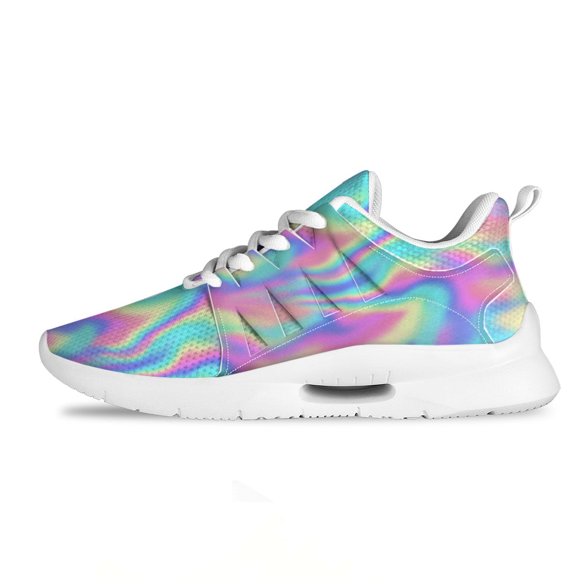 Holographic Rainbow Print Pattern Tennis Shoes-grizzshop