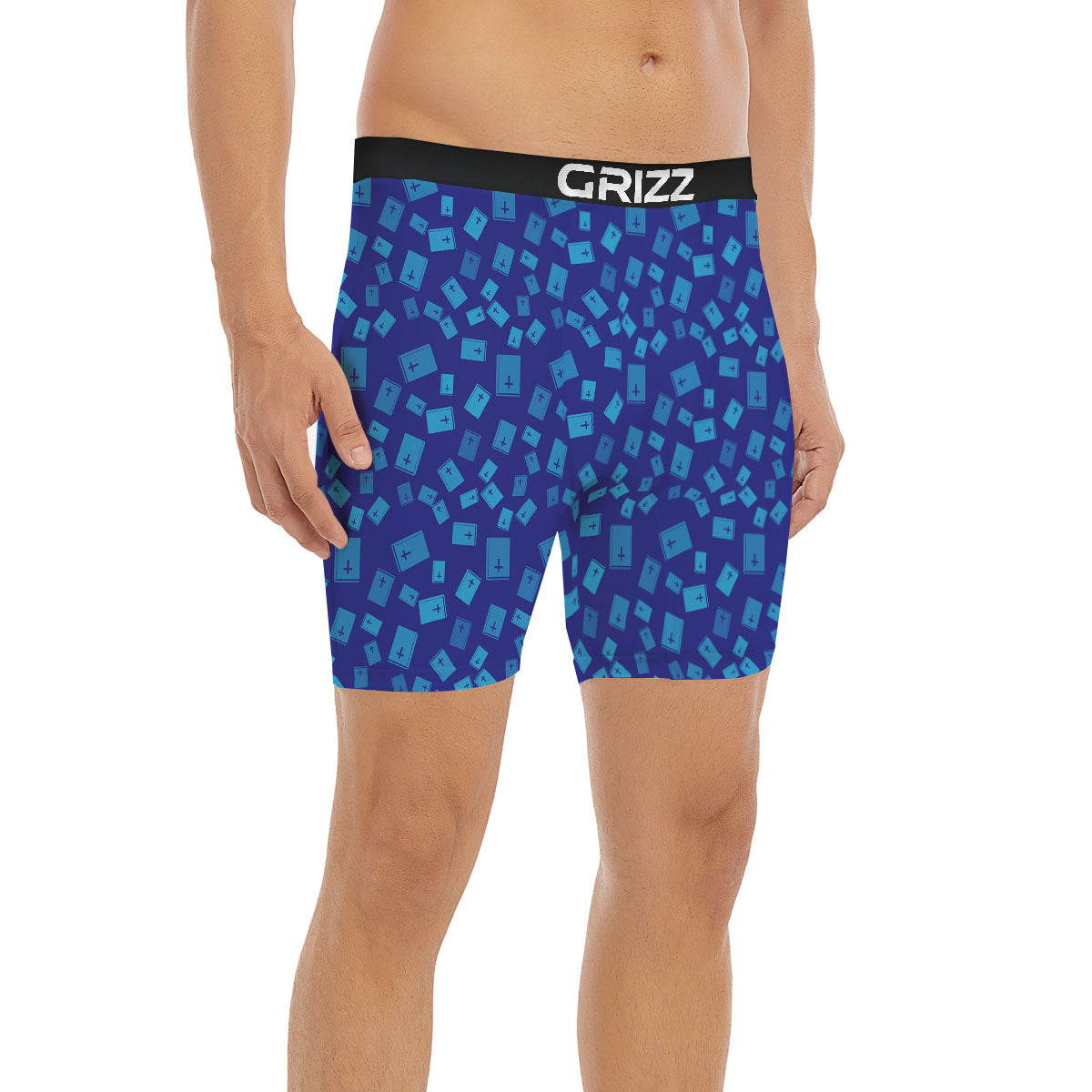 Holy Bible Blue Print Pattern Boxer Briefs-grizzshop