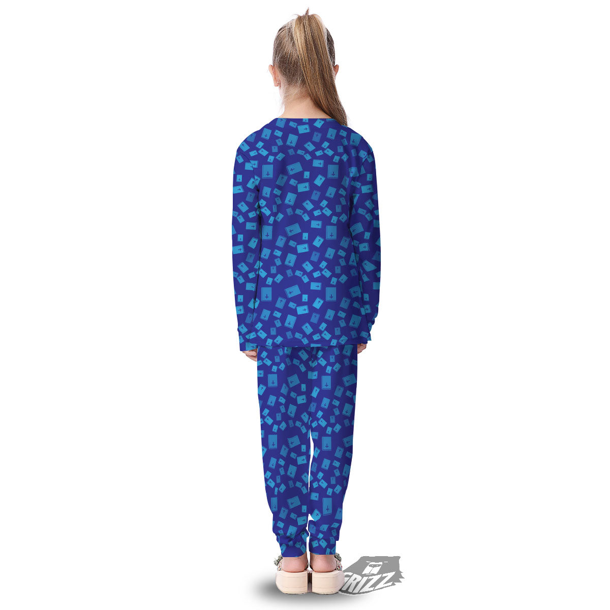 Holy Bible Blue Print Pattern Kid's Pajamas-grizzshop