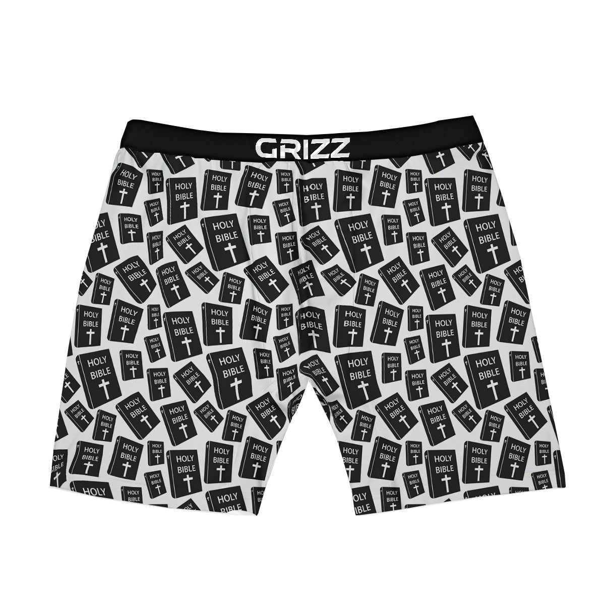 Holy Bible Christian Black Print Pattern Boxer Briefs-grizzshop
