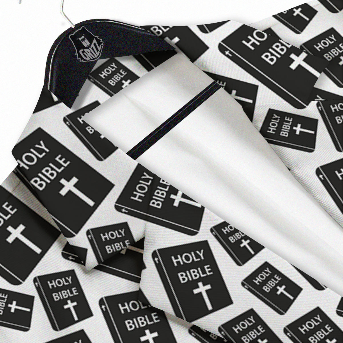Holy Bible Christian Black Print Pattern Men's Sport Coat-grizzshop