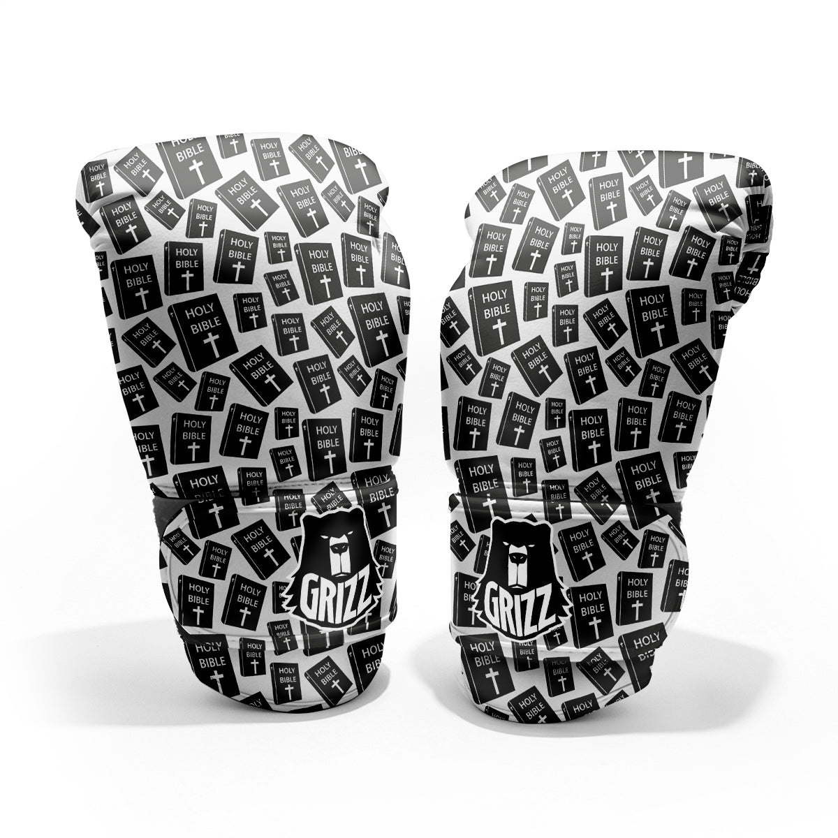 Holy Bible Christian Black Print Pattern Pro Boxing Glove