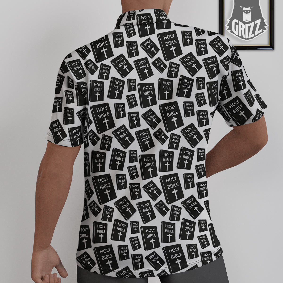 Holy Bible Christian Black Print Pattern Untucked Shirts-grizzshop
