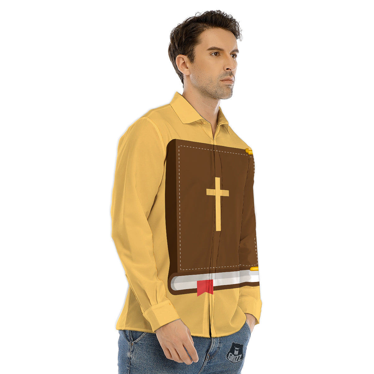 Holy Bible Christian Print Men's Dress Shirts-grizzshop