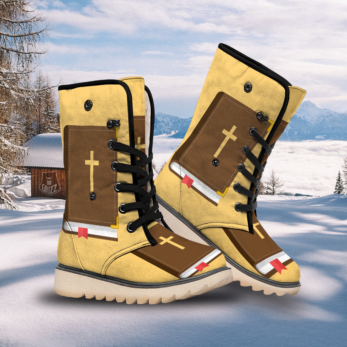 Holy Bible Christian Print Snow Boots-grizzshop