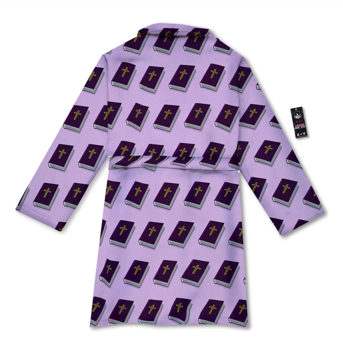 Holy Bible Purple Print Pattern Bathrobe-grizzshop