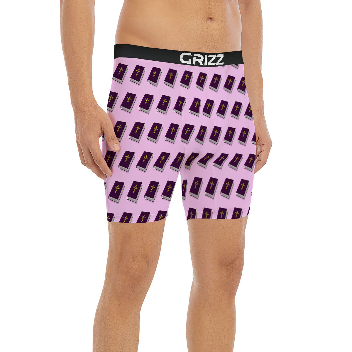 Holy Bible Purple Print Pattern Boxer Briefs-grizzshop
