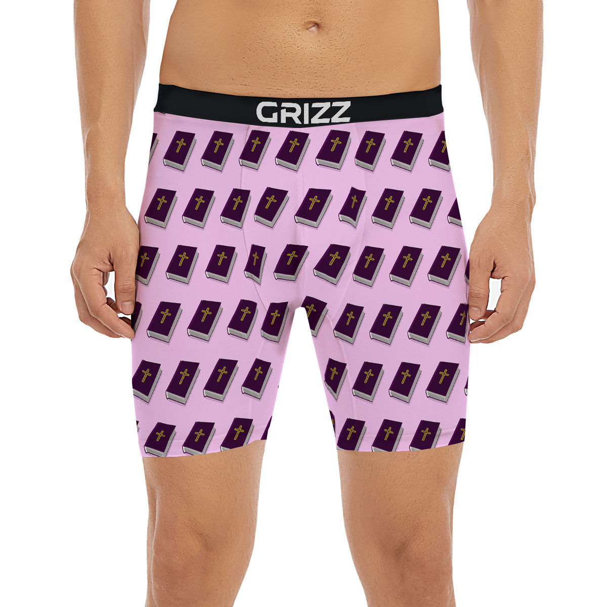 Holy Bible Purple Print Pattern Boxer Briefs-grizzshop