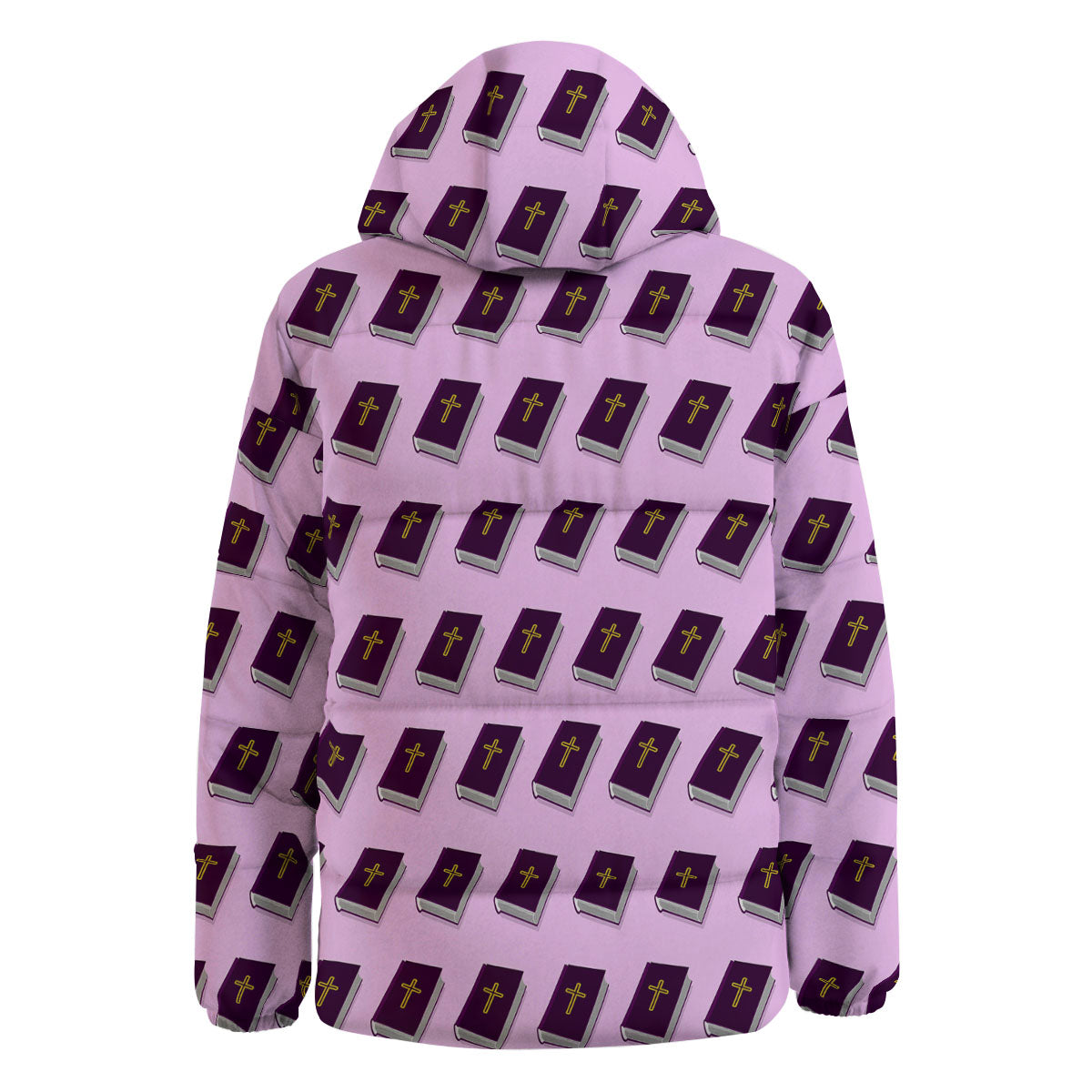 Holy Bible Purple Print Pattern Down Jacket-grizzshop