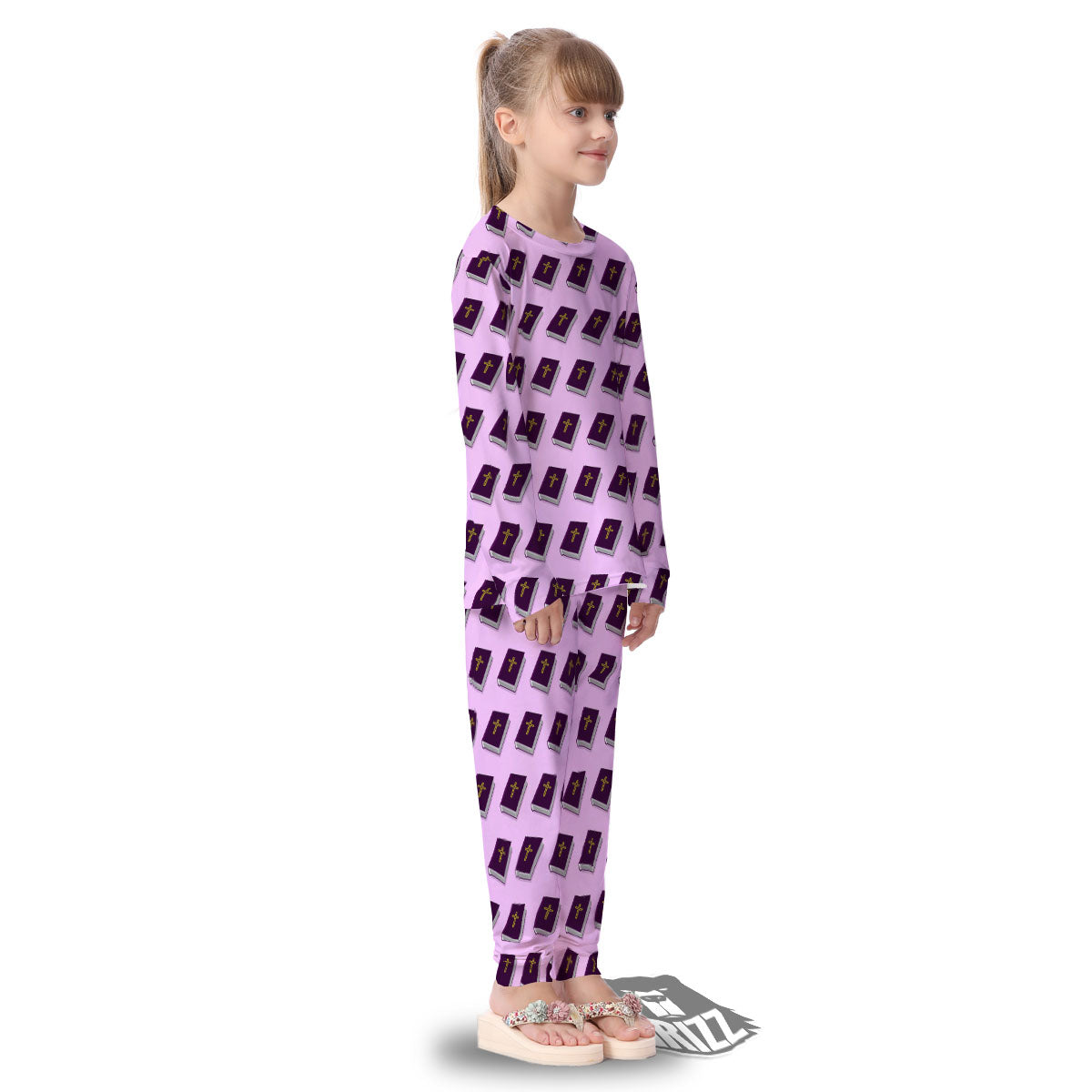 Holy Bible Purple Print Pattern Kid's Pajamas-grizzshop
