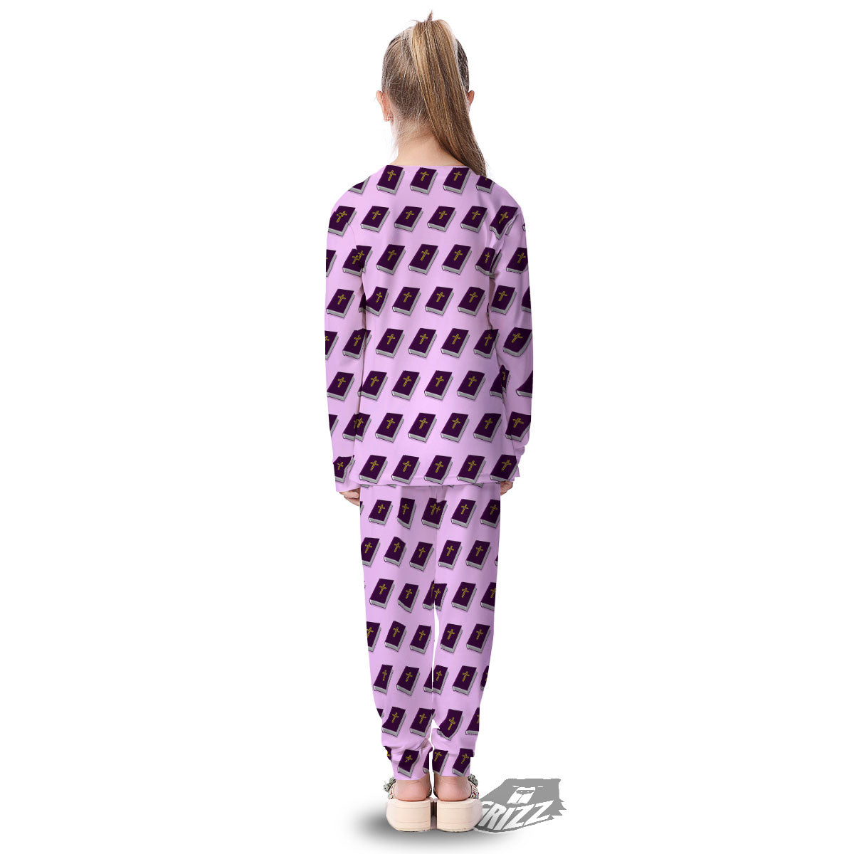 Holy Bible Purple Print Pattern Kid's Pajamas-grizzshop