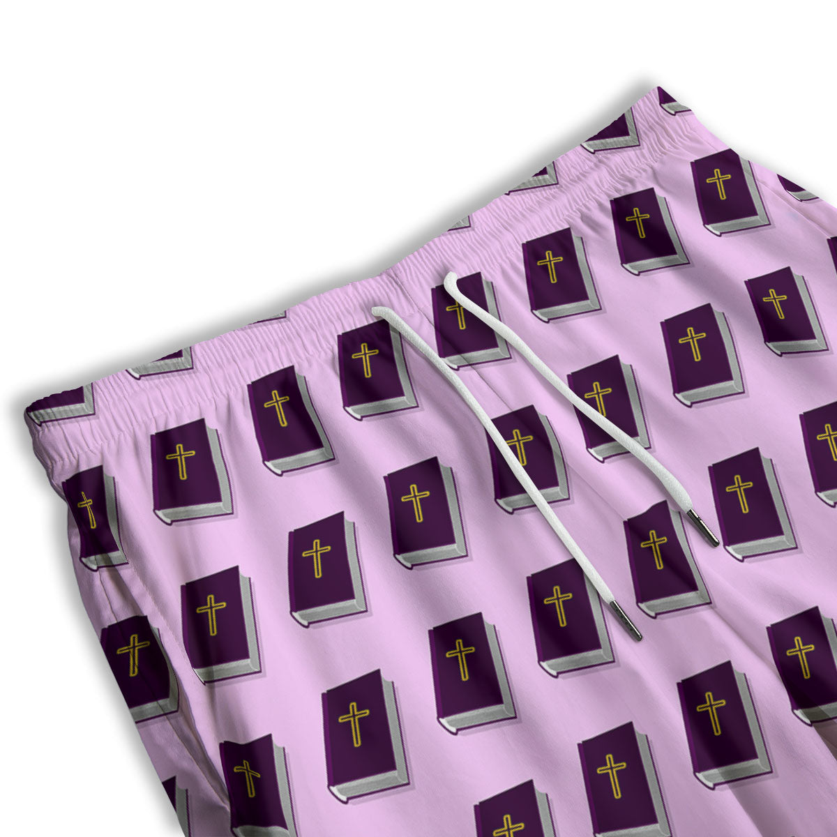 Holy Bible Purple Print Pattern Men's Athletic Shorts