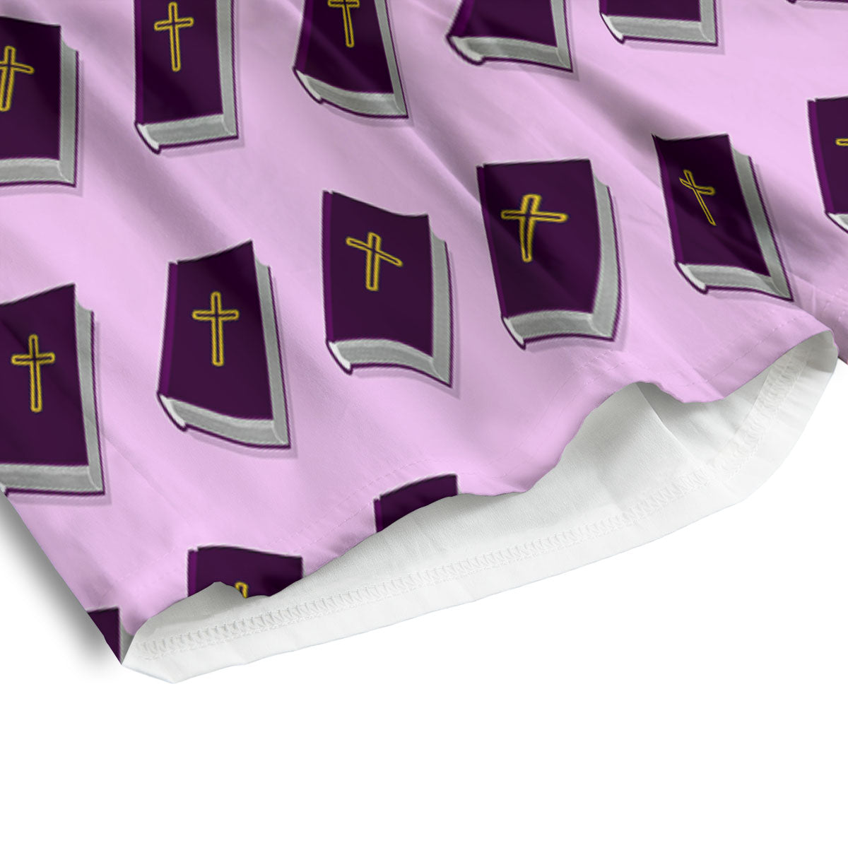 Holy Bible Purple Print Pattern Men's Athletic Shorts
