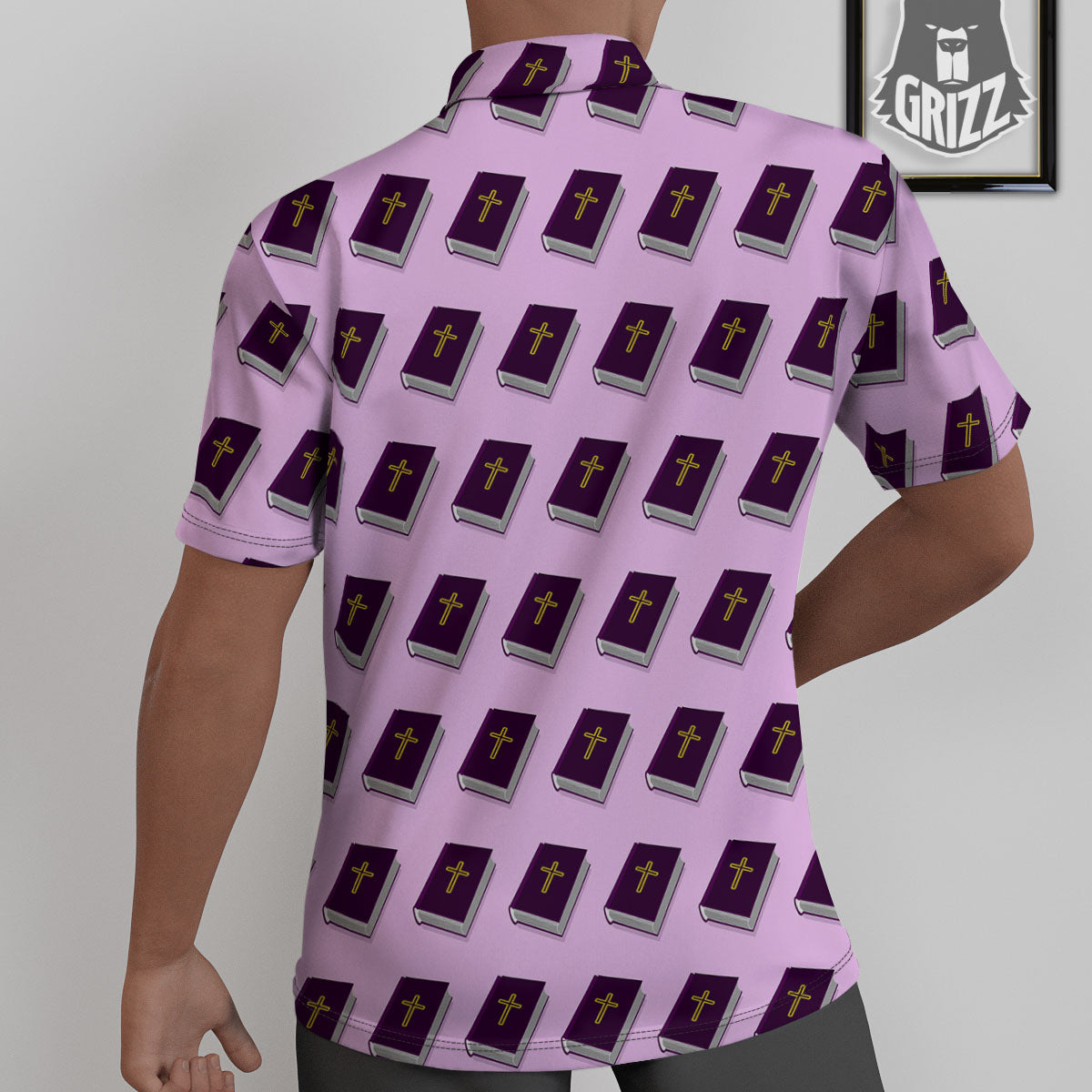 Holy Bible Purple Print Pattern Untucked Shirts-grizzshop