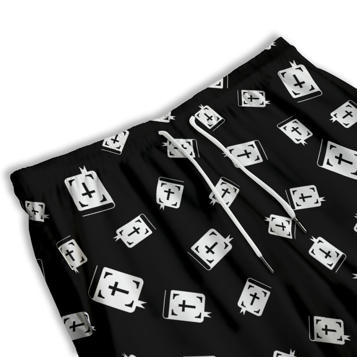Holy Bible White And Black Print Pattern Men's Athletic Shorts