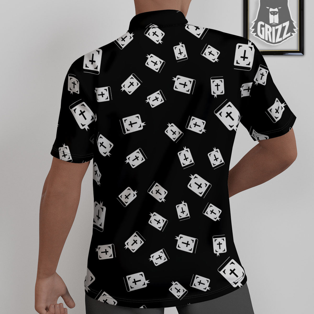Holy Bible White And Black Print Pattern Untucked Shirts-grizzshop