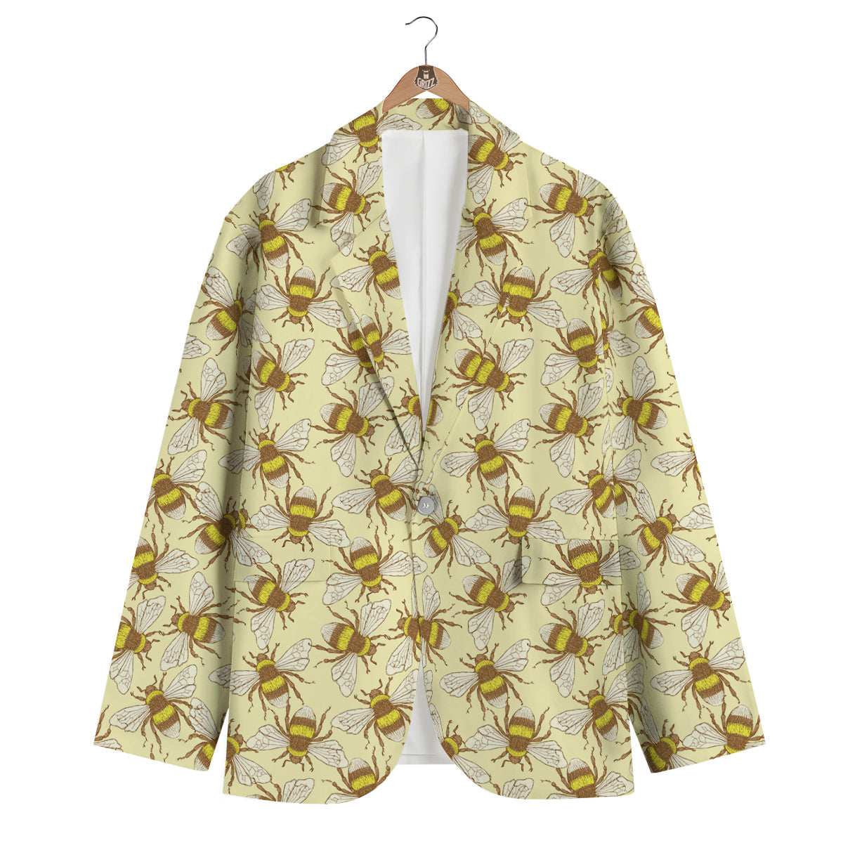 Honey Bee Gifts Pattern Print Men's Blazer-grizzshop