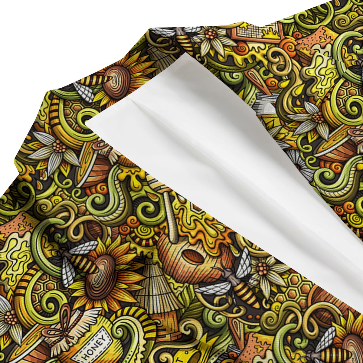 Honey Bee Psychedelic Gifts Pattern Print Men's Blazer-grizzshop