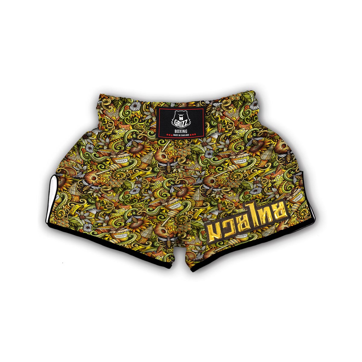 Honey Bee Psychedelic Gifts Pattern Print Muay Thai Boxing Shorts-grizzshop