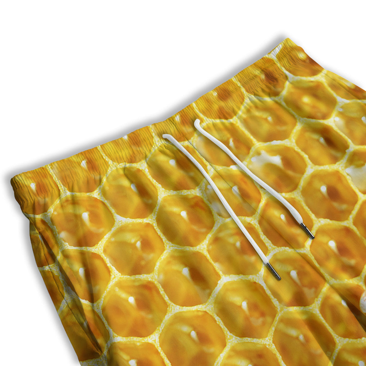 Honeycomb And Bees Print Men's Athletic Shorts