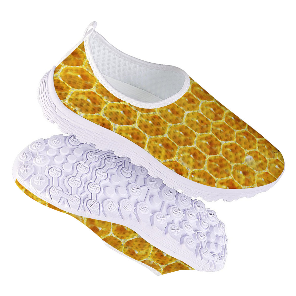 Honeycomb And Bees Print Nurse Shoes-grizzshop