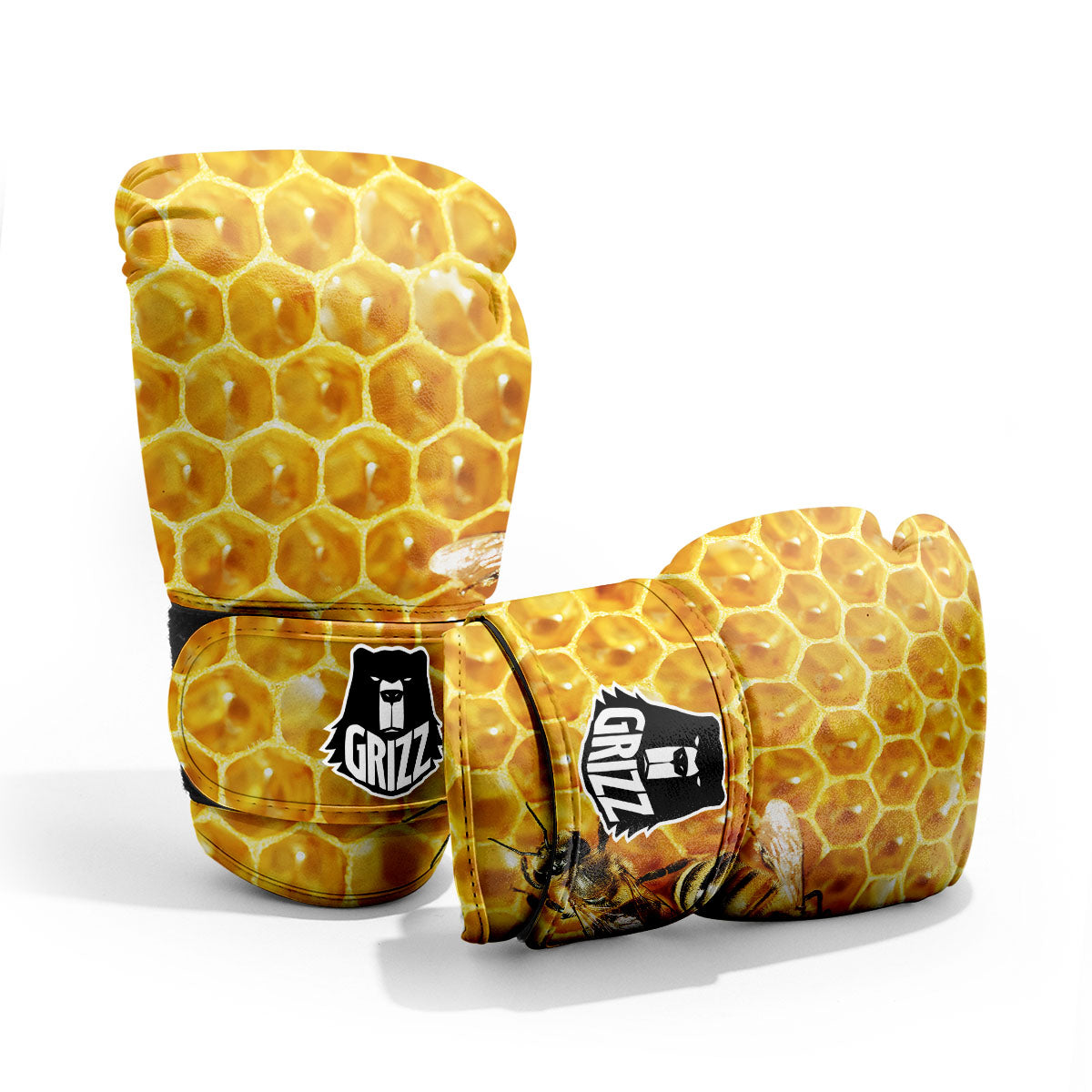 Honeycomb And Bees Print Pro Boxing Glove