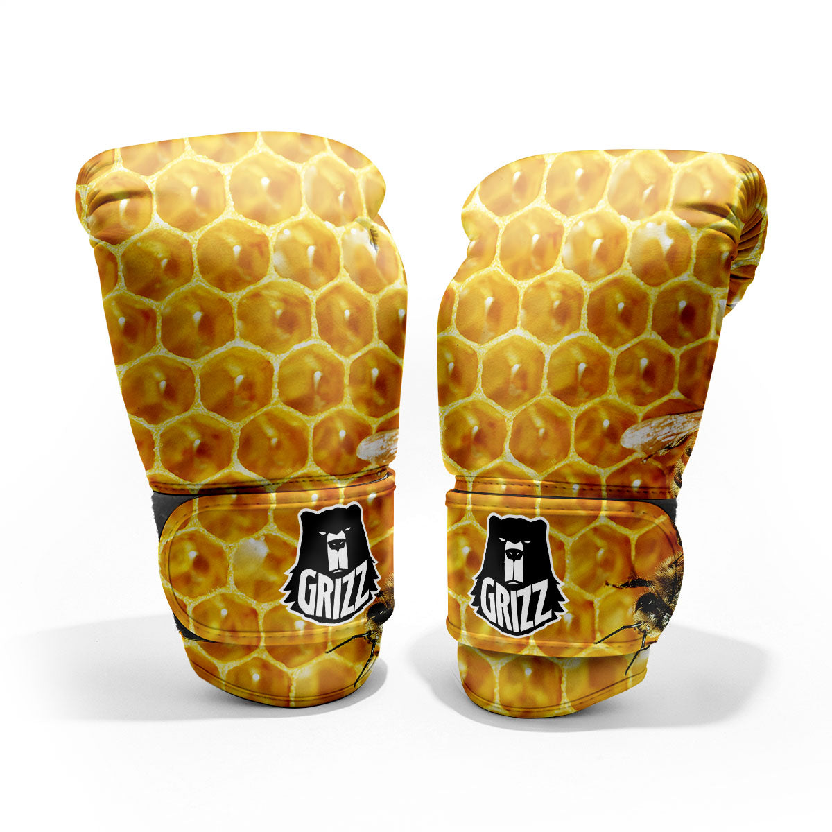 Honeycomb And Bees Print Pro Boxing Glove