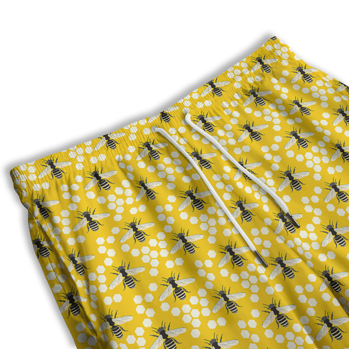 Honeycomb Bee Print Pattern Men's Athletic Shorts