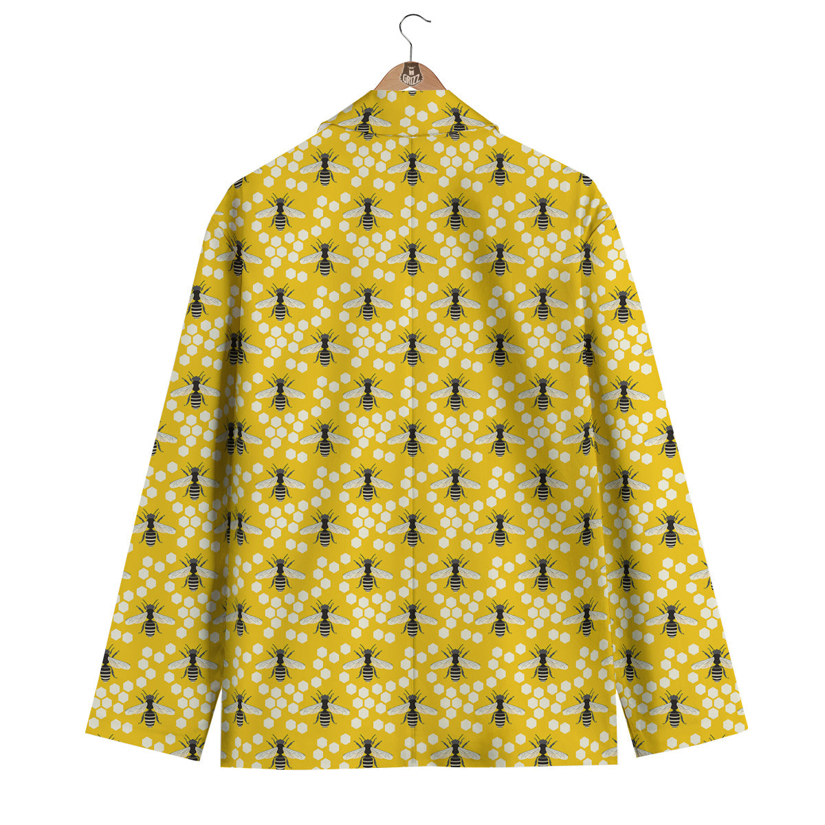 Honeycomb Bee Print Pattern Men's Blazer-grizzshop