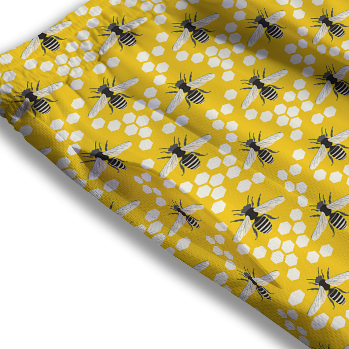 Honeycomb Bee Print Pattern Mesh Shorts-grizzshop