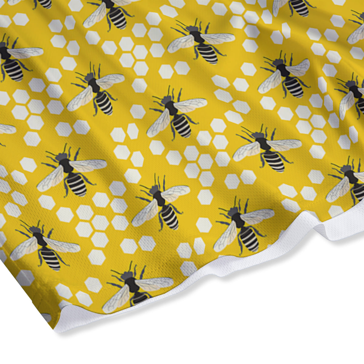 Honeycomb Bee Print Pattern Mesh Shorts-grizzshop