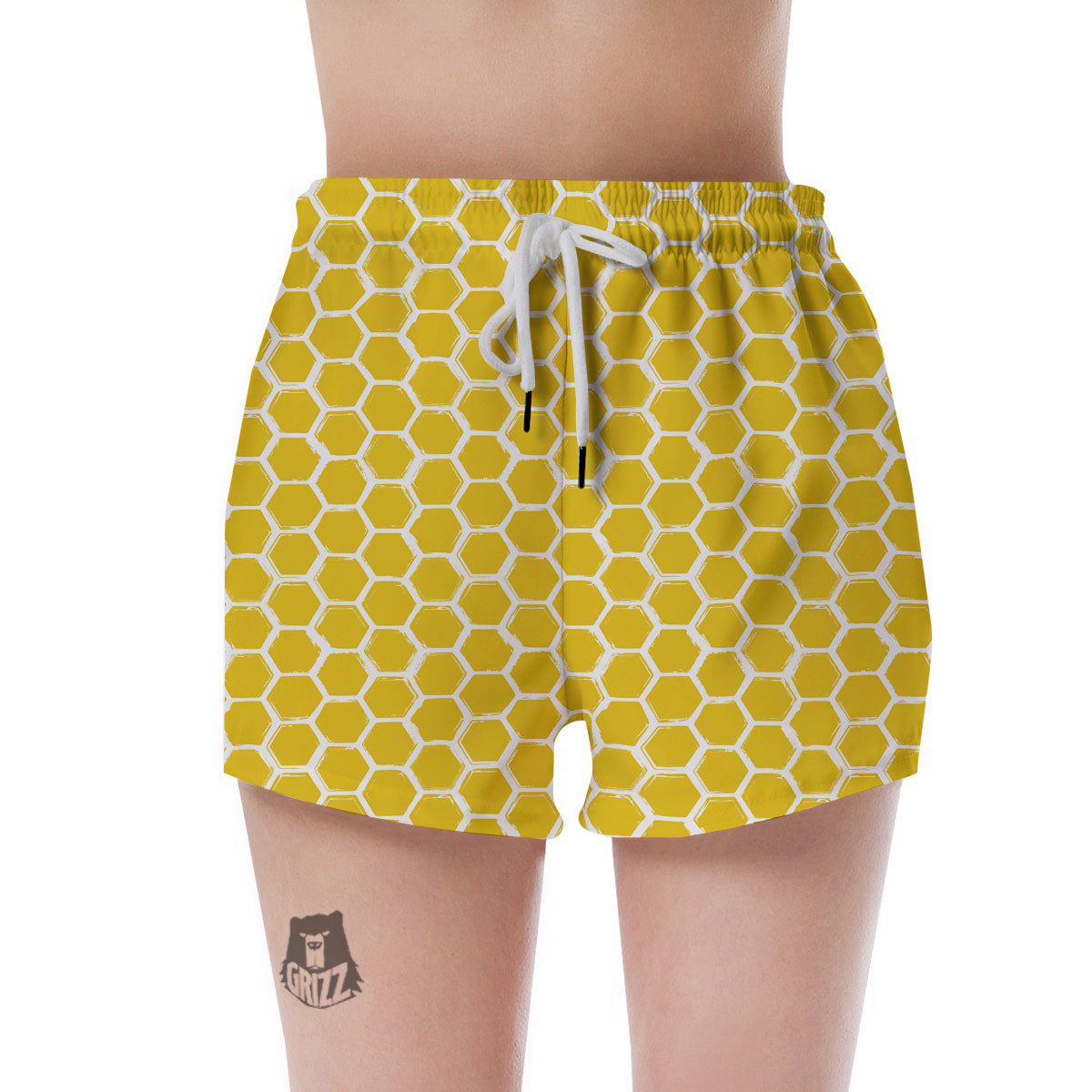 Honeycomb Print Pattern Women's Shorts-grizzshop