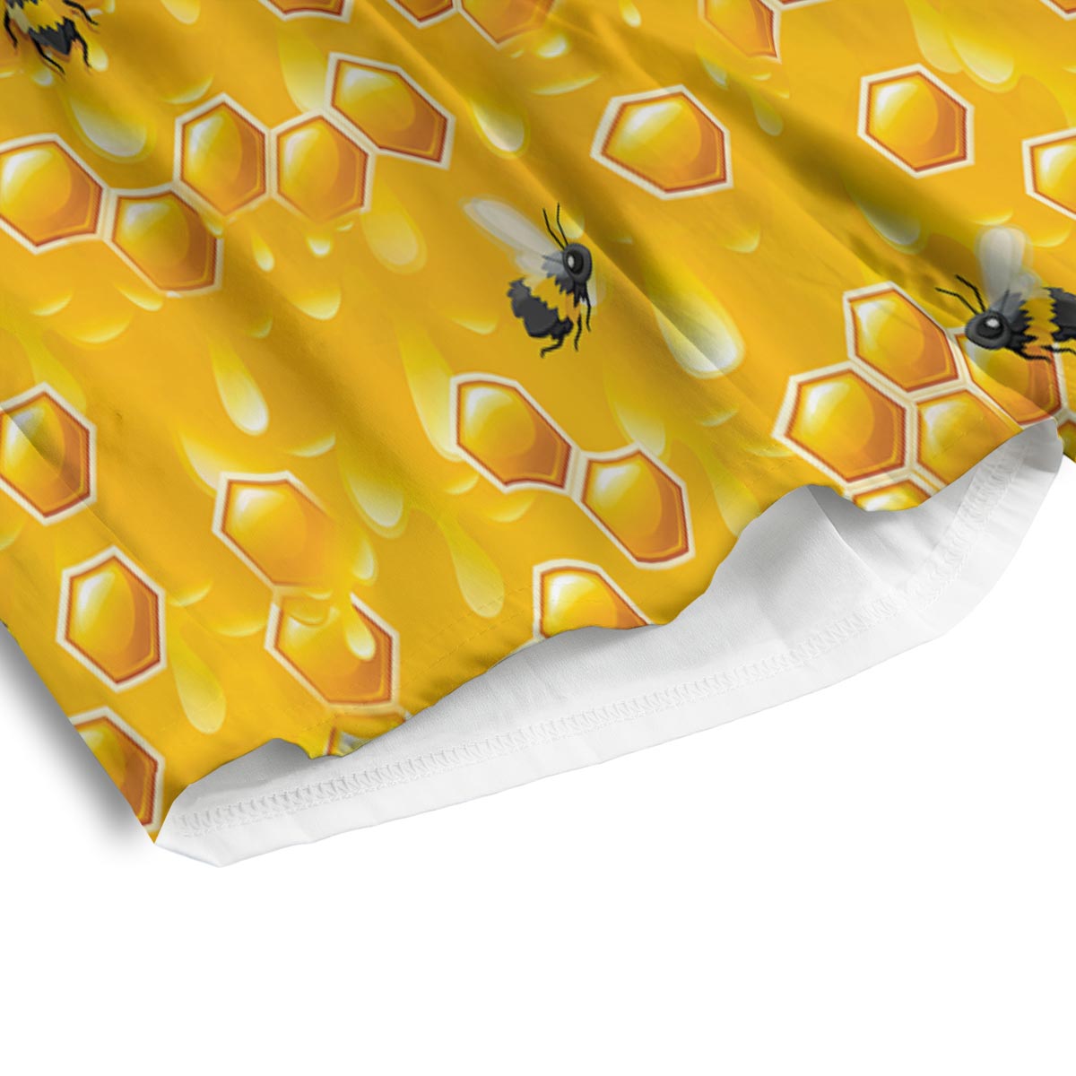 Honeycomb Sweet Honey Print Pattern Men's Athletic Shorts