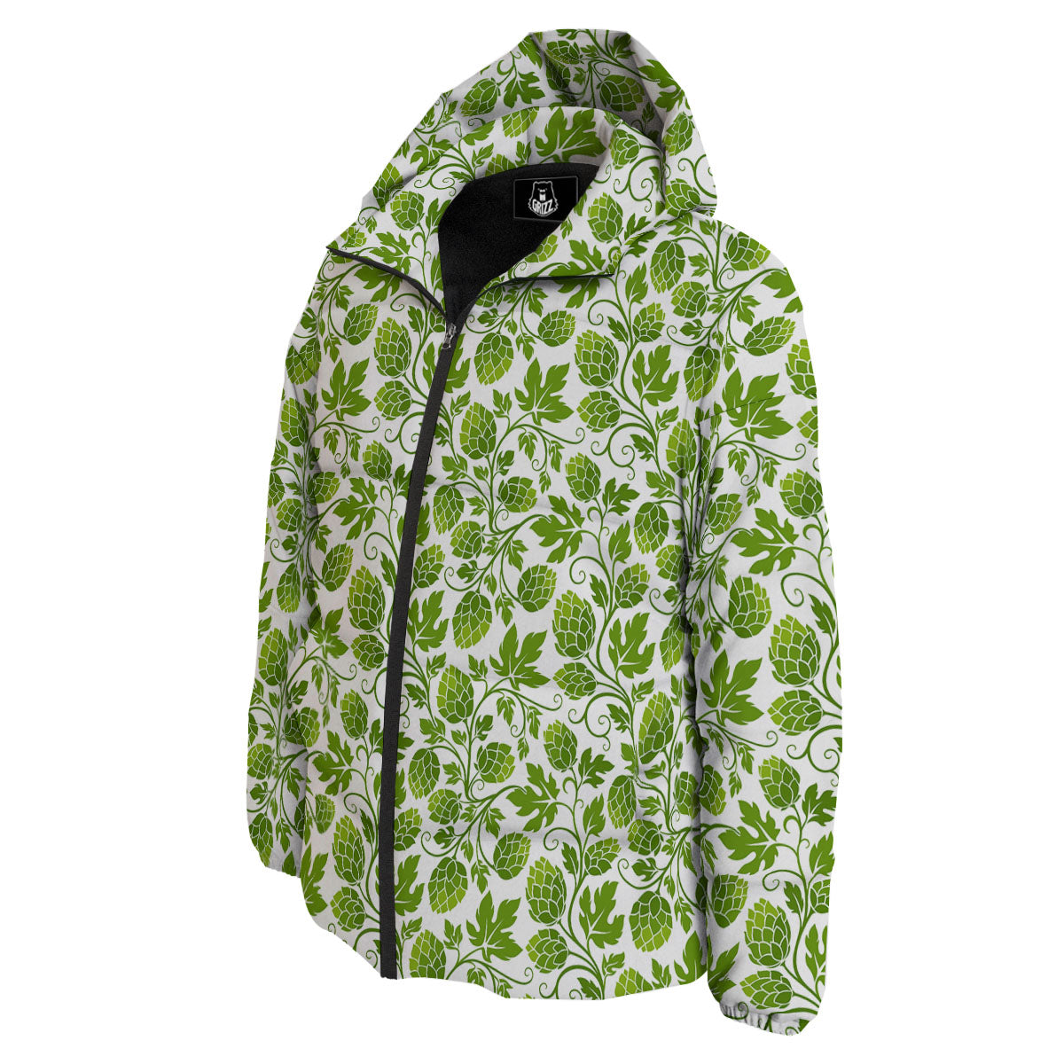 Hop Cone Cartoon Print Pattern Down Jacket-grizzshop