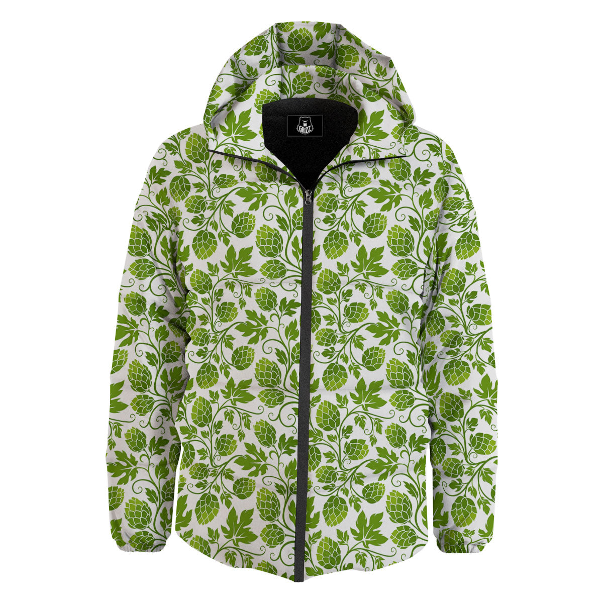 Hop Cone Cartoon Print Pattern Down Jacket-grizzshop