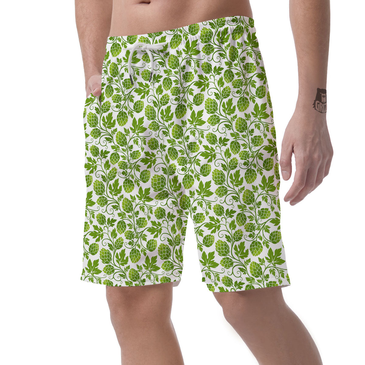 Hop Cone Cartoon Print Pattern Men's Shorts-grizzshop