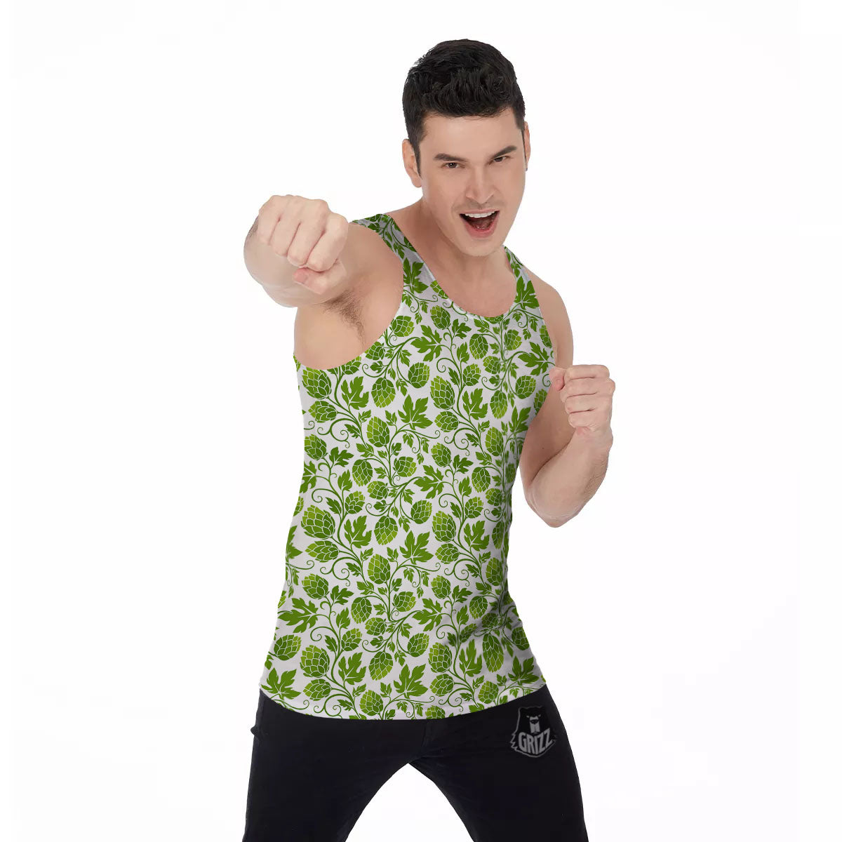 Hop Cone Cartoon Print Pattern Men's Tank Top-grizzshop