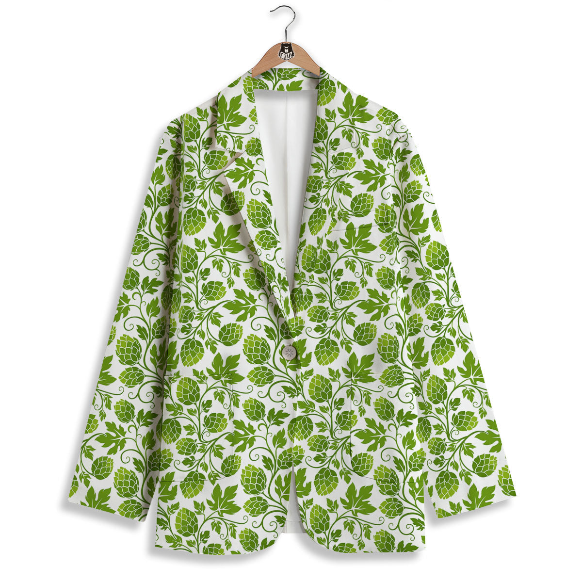 Hop Cone Cartoon Print Pattern Women's Blazer-grizzshop